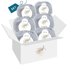 ggh Merino Deluxe - 300g Set (6x50g) - 005 - Grau - ggh Wolle