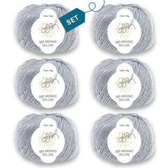 ggh Merino Deluxe - 300g Set (6x50g) - 005 - Grau - ggh Wolle