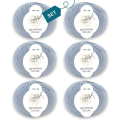 ggh Merino Deluxe - 300g Set (6x50g) - 006 - Hellgrau - ggh Wolle