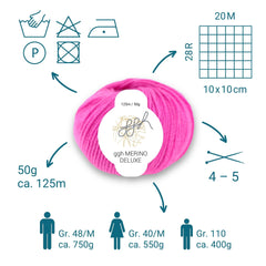 ggh Merino Deluxe - 300g Set (6x50g) - 012 - Pink - ggh Wolle