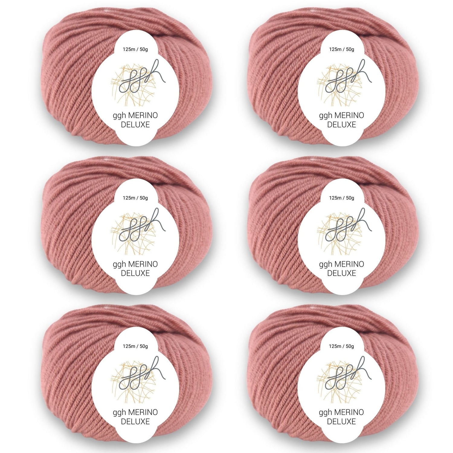 ggh Merino Deluxe - 300g Set (6x50g) - 013 - Rosenholz - ggh Wolle