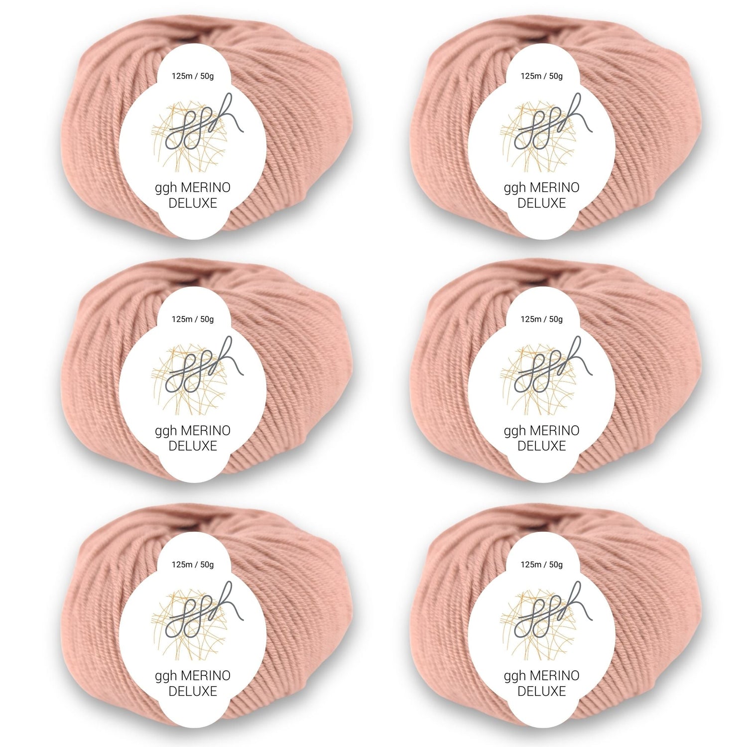 ggh Merino Deluxe - 300g Set (6x50g) - 014 - Flamingo Pink - ggh Wolle