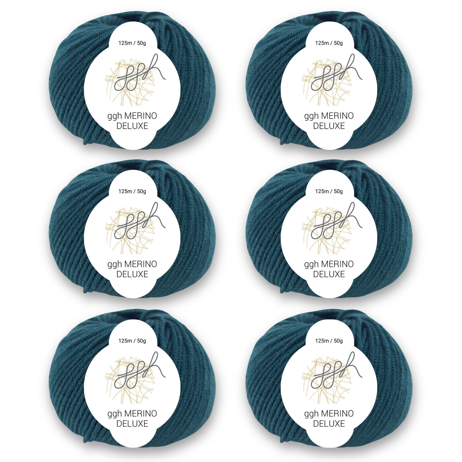 ggh Merino Deluxe - 300g Set (6x50g) - 017 - Jägergrün - ggh Wolle
