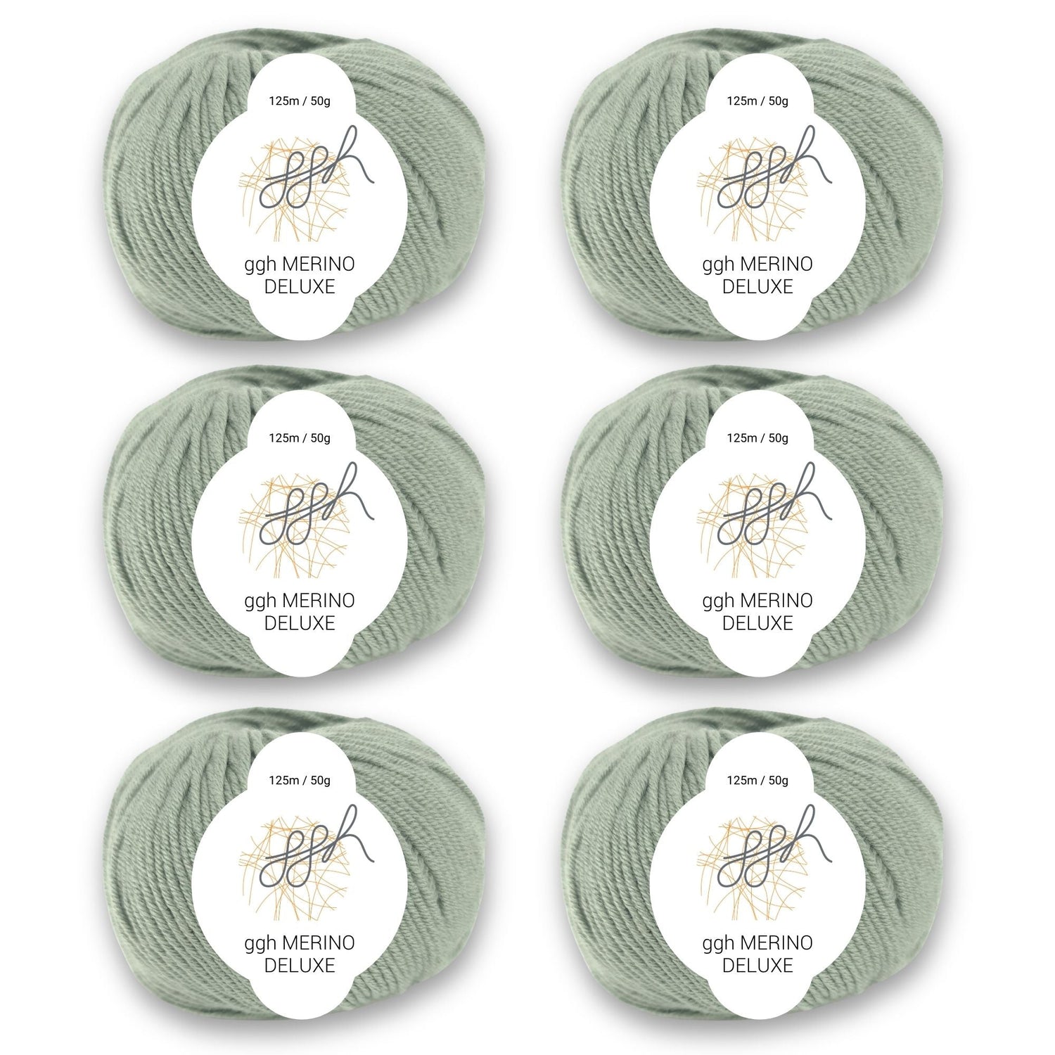 ggh Merino Deluxe - 300g Set (6x50g) - 018 - Schilfgrün - ggh Wolle