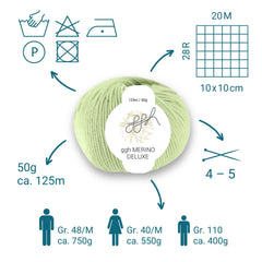 ggh Merino Deluxe - 300g Set (6x50g) - 019 - Helles Limettengrün - ggh Wolle
