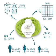 ggh Merino Deluxe - 300g Set (6x50g) - 020 - Moos - ggh Wolle