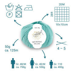 ggh Merino Deluxe - 300g Set (6x50g) - 021 - Türkis - ggh Wolle