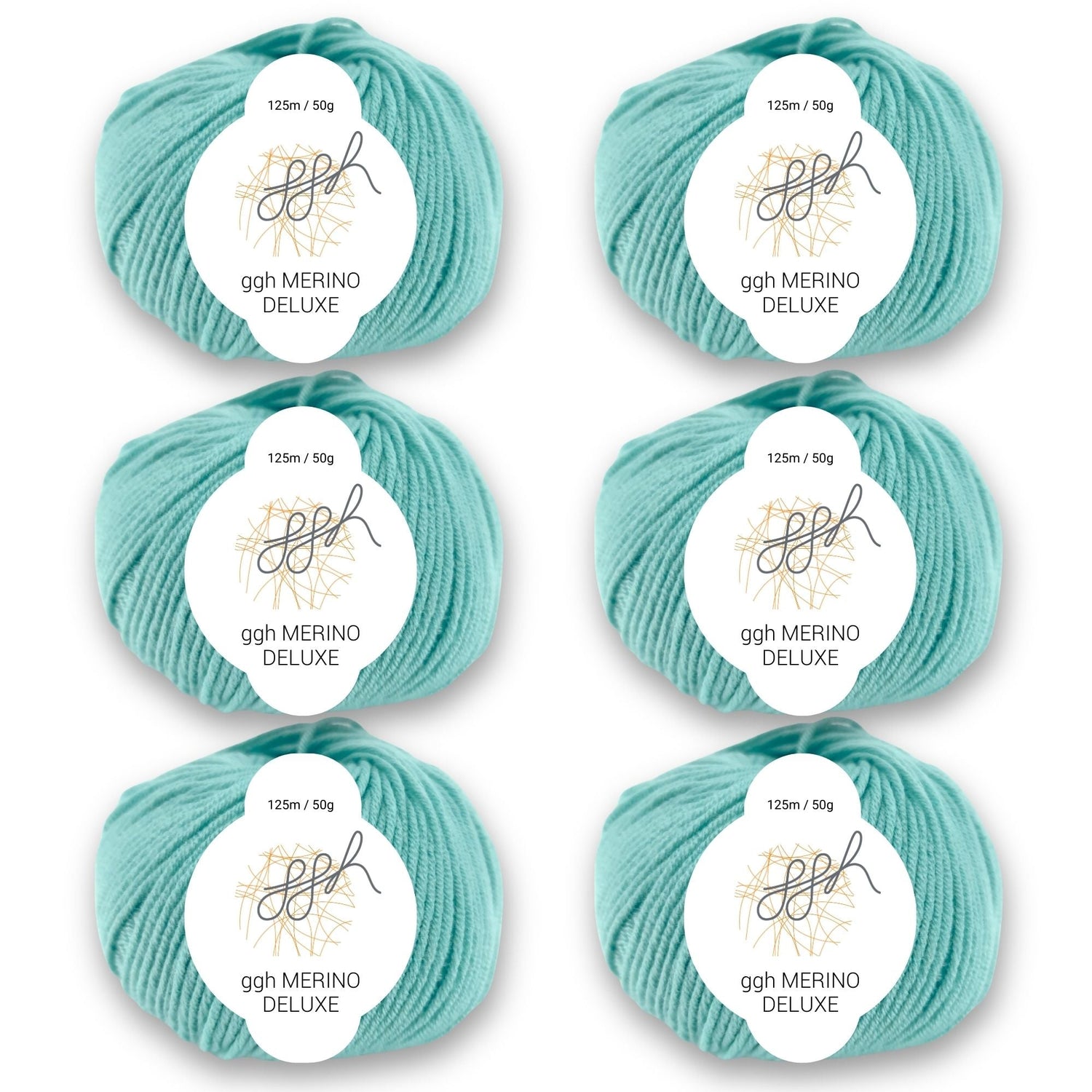ggh Merino Deluxe - 300g Set (6x50g) - 021 - Türkis - ggh Wolle