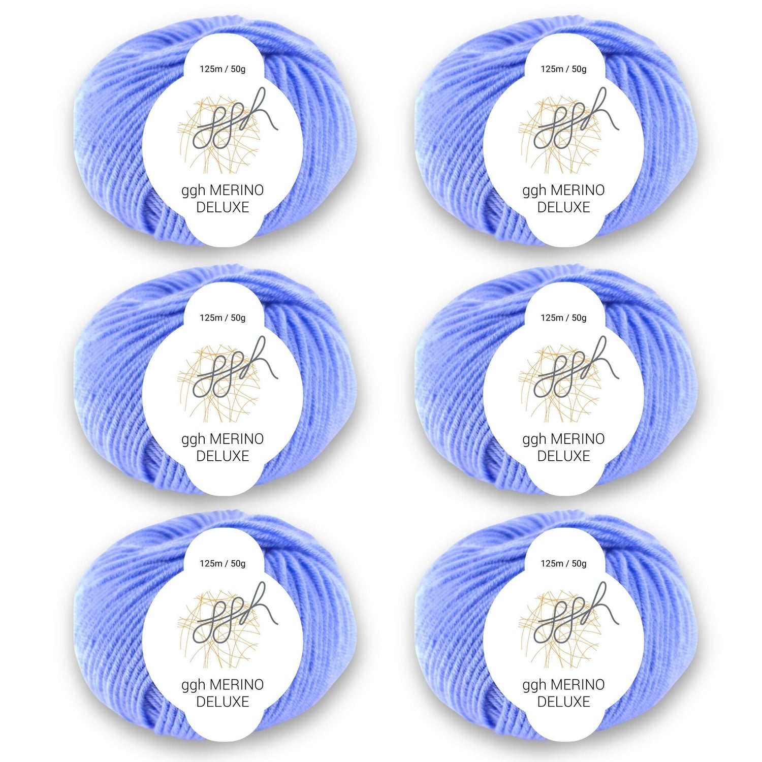 ggh Merino Deluxe - 300g Set (6x50g) - 023 - Hellblau - ggh Wolle