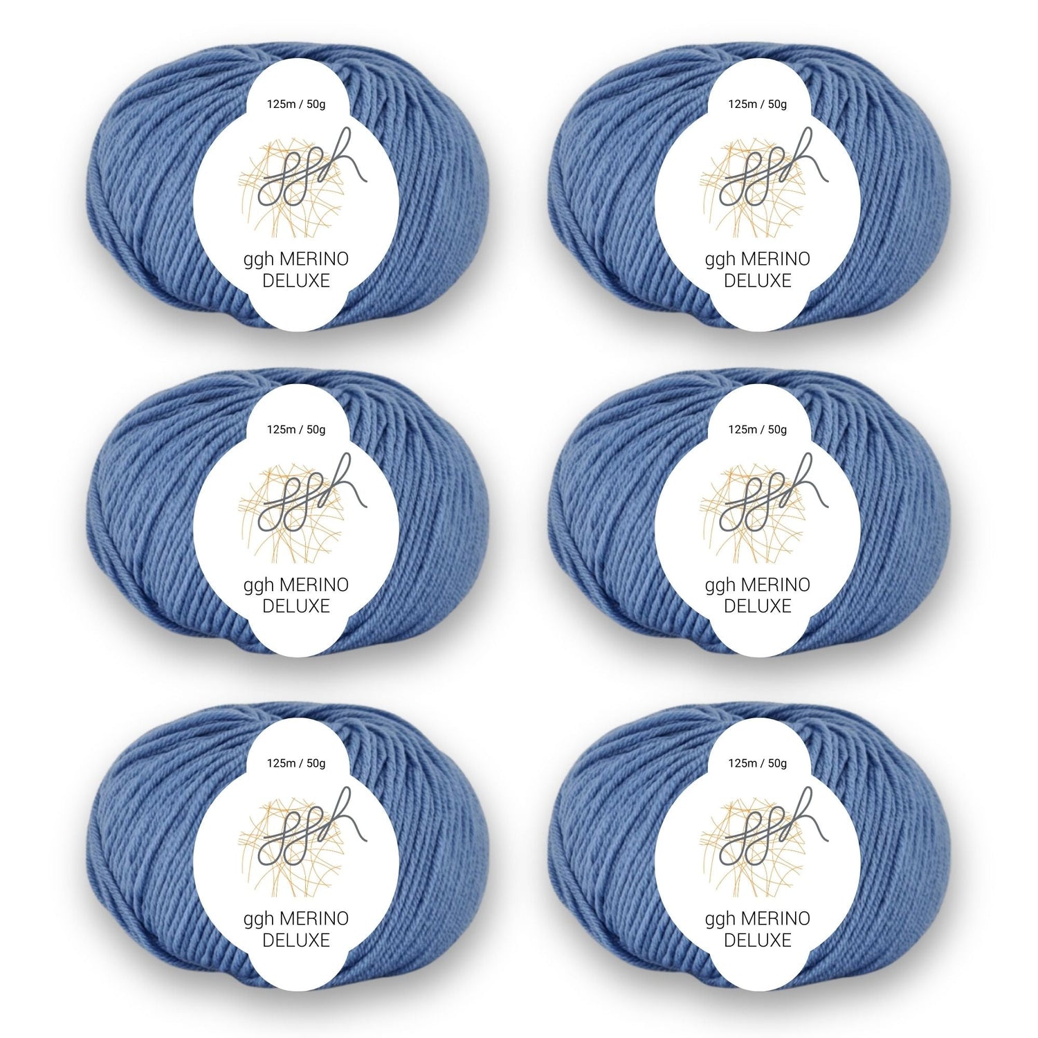 ggh Merino Deluxe - 300g Set (6x50g) - 024 - Himmelblau - ggh Wolle
