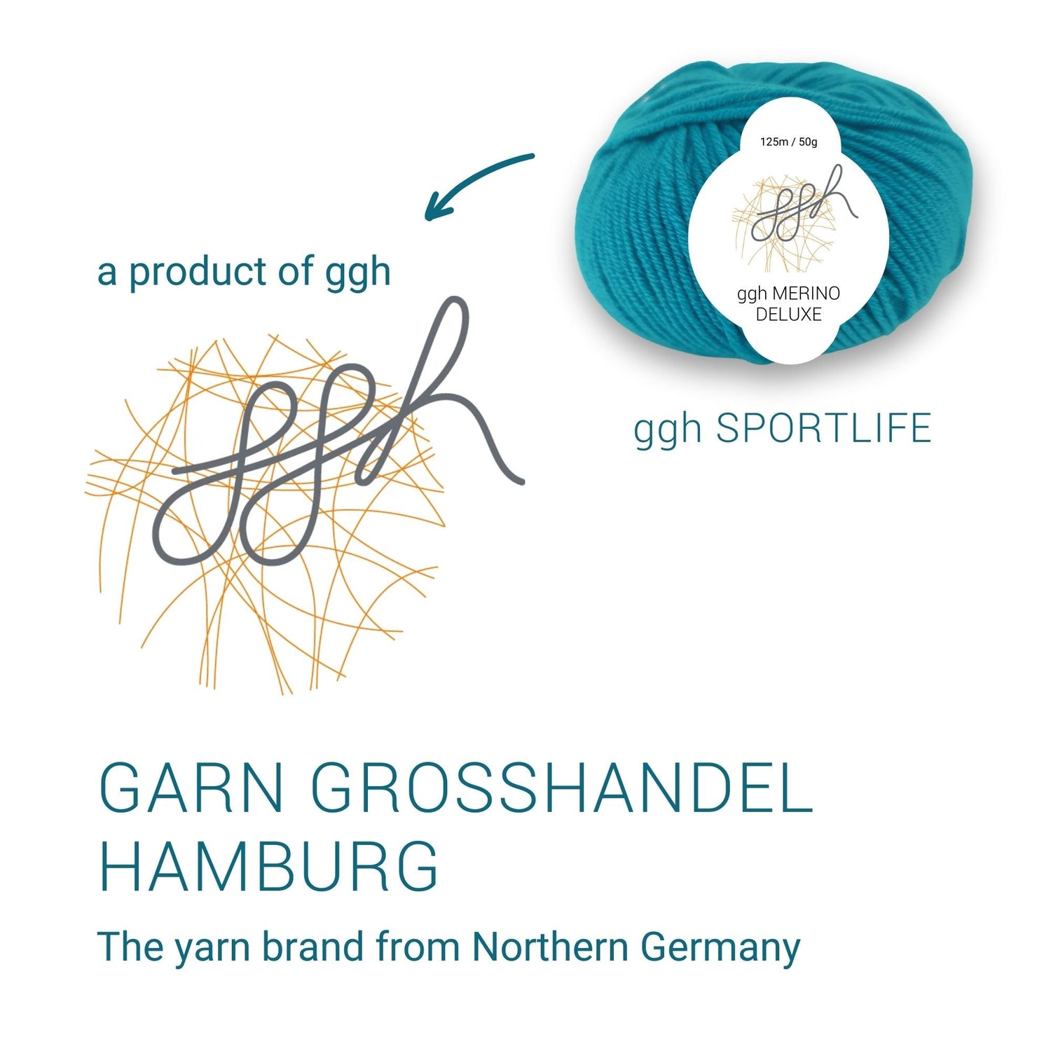 ggh Merino Deluxe - 300g Set (6x50g) - 025 - Ozeangrün - ggh Wolle