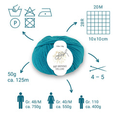 ggh Merino Deluxe - 300g Set (6x50g) - 025 - Ozeangrün - ggh Wolle
