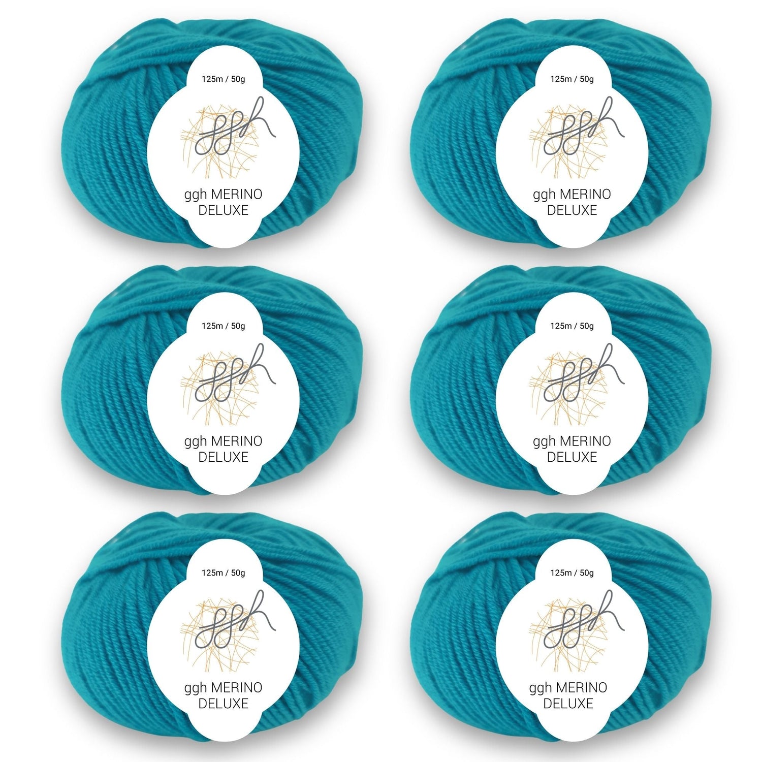 ggh Merino Deluxe - 300g Set (6x50g) - 025 - Ozeangrün - ggh Wolle