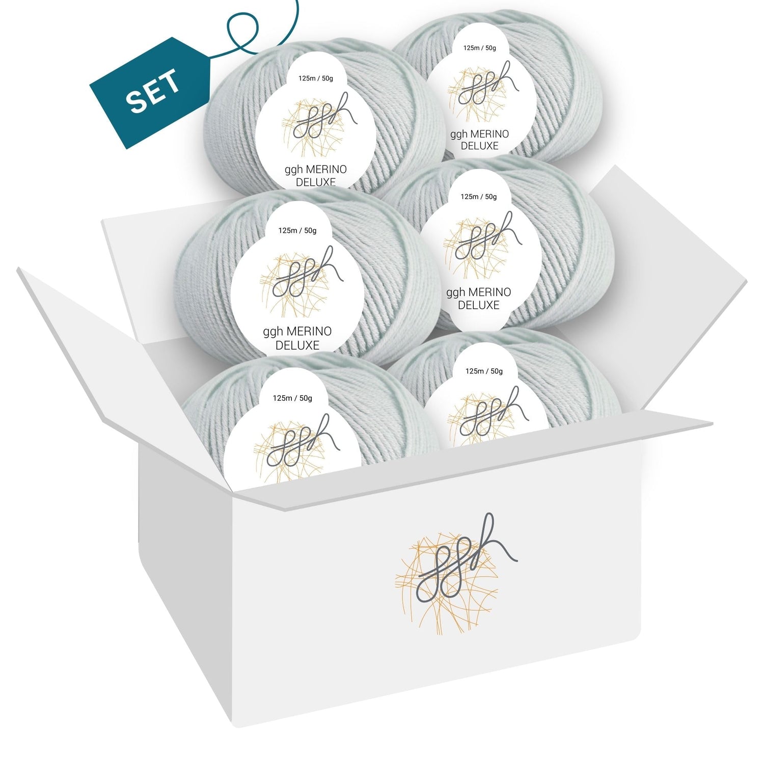 ggh Merino Deluxe - 300g Set (6x50g) - 028 - Helles Mintgrün - ggh Wolle