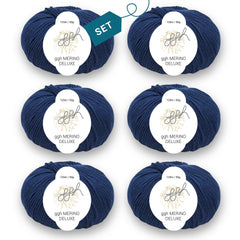 ggh Merino Deluxe - 300g Set (6x50g) - 029 - Marineblau - ggh Wolle