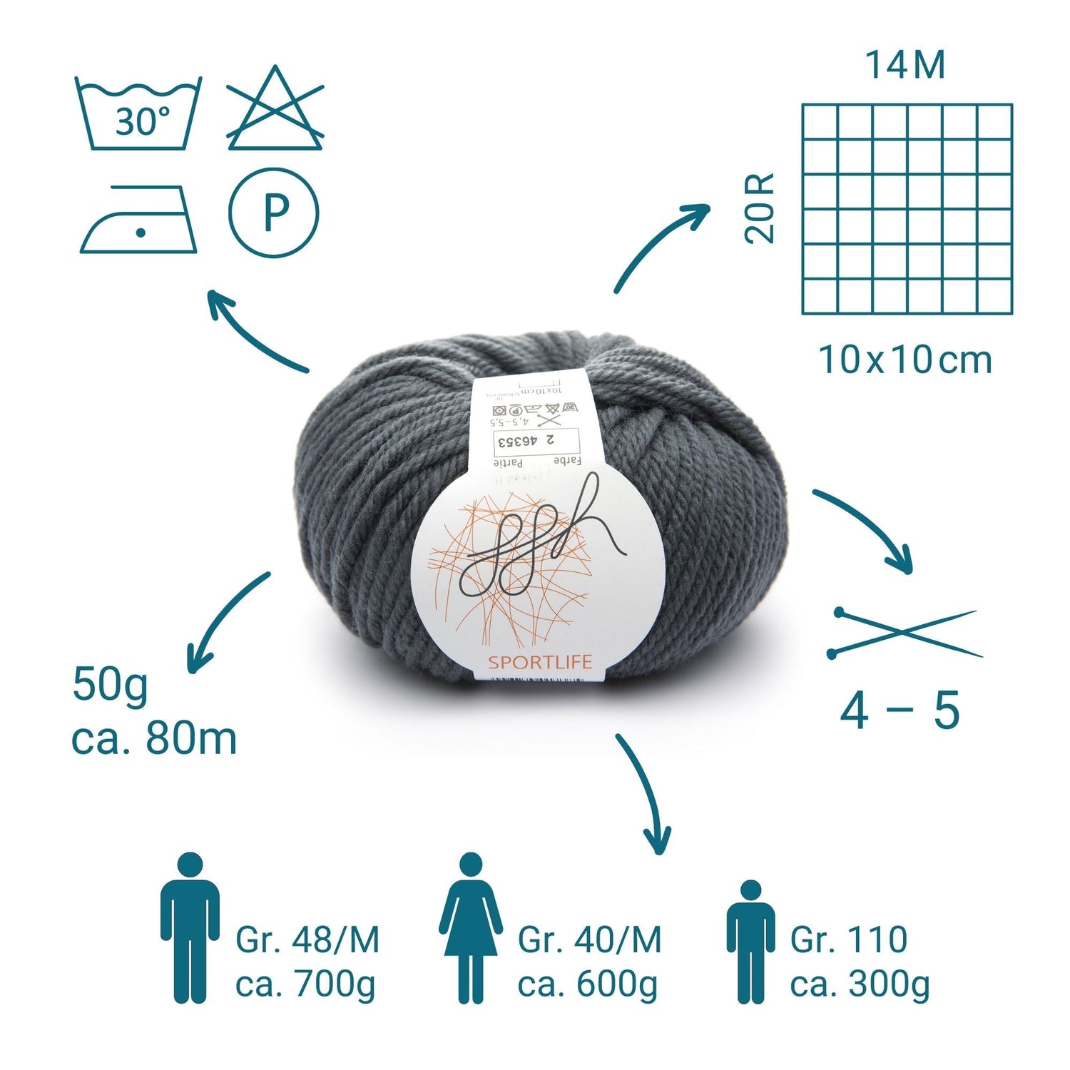 ggh Sportlife | 002 - Flanellgrau - ggh Wolle