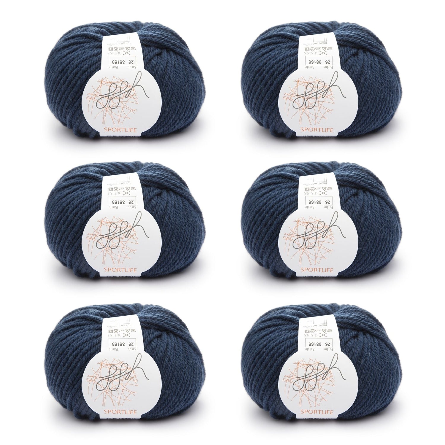 ggh Sportlife Box | Set mit 300g (6x50g) | 026 – Entenblau - ggh Wolle