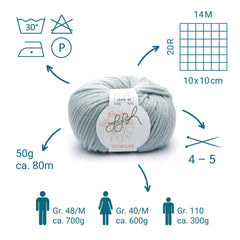 ggh Sportlife Box | Set mit 300g (6x50g) | 035 – Eisgrau - ggh Wolle