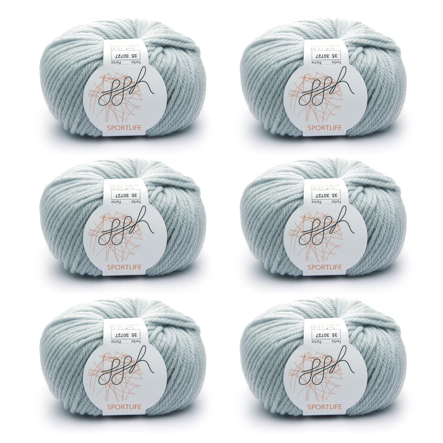 ggh Sportlife Box | Set mit 300g (6x50g) | 035 – Eisgrau - ggh Wolle