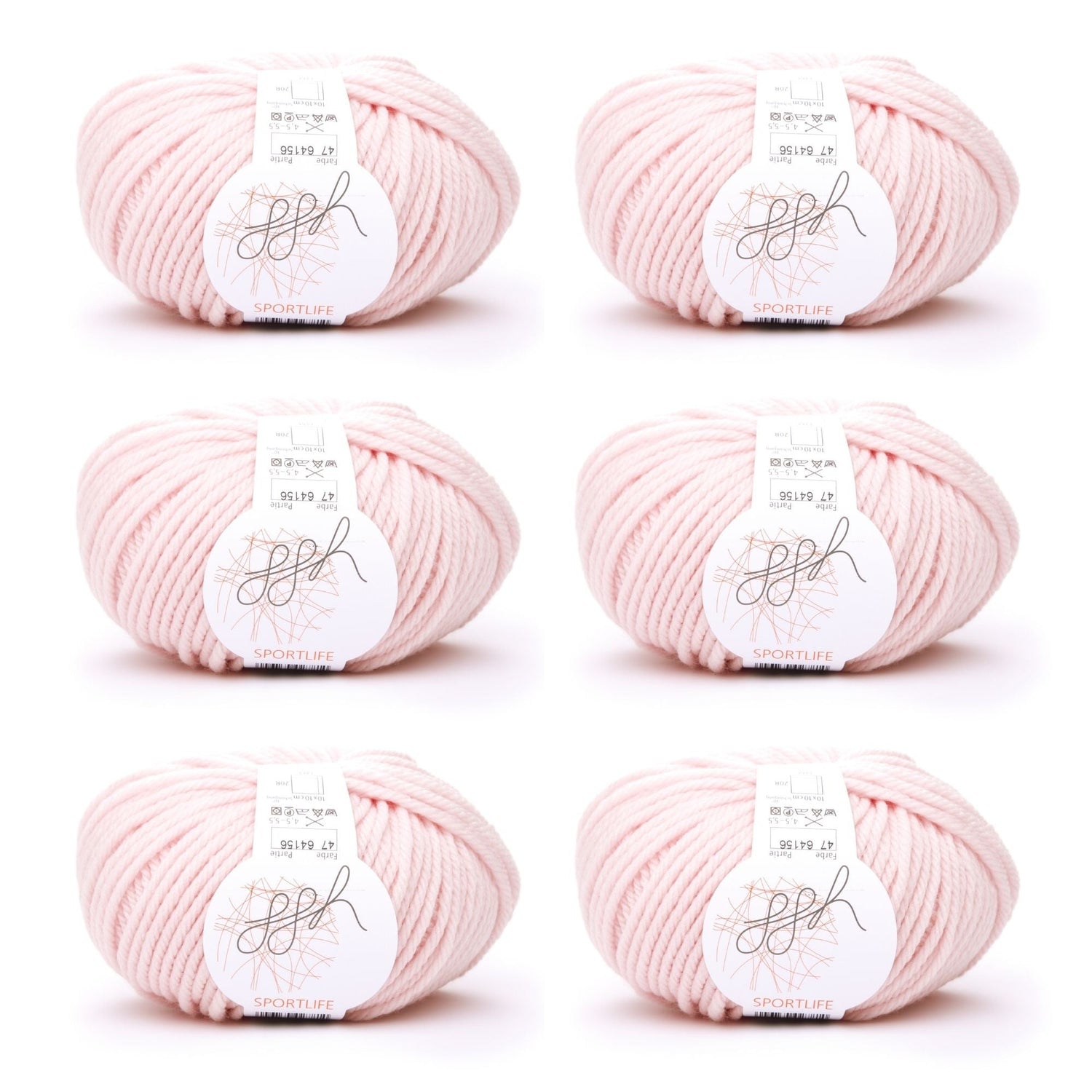 ggh Sportlife Box | Set mit 300g (6x50g) | 047 – Rosé - ggh Wolle