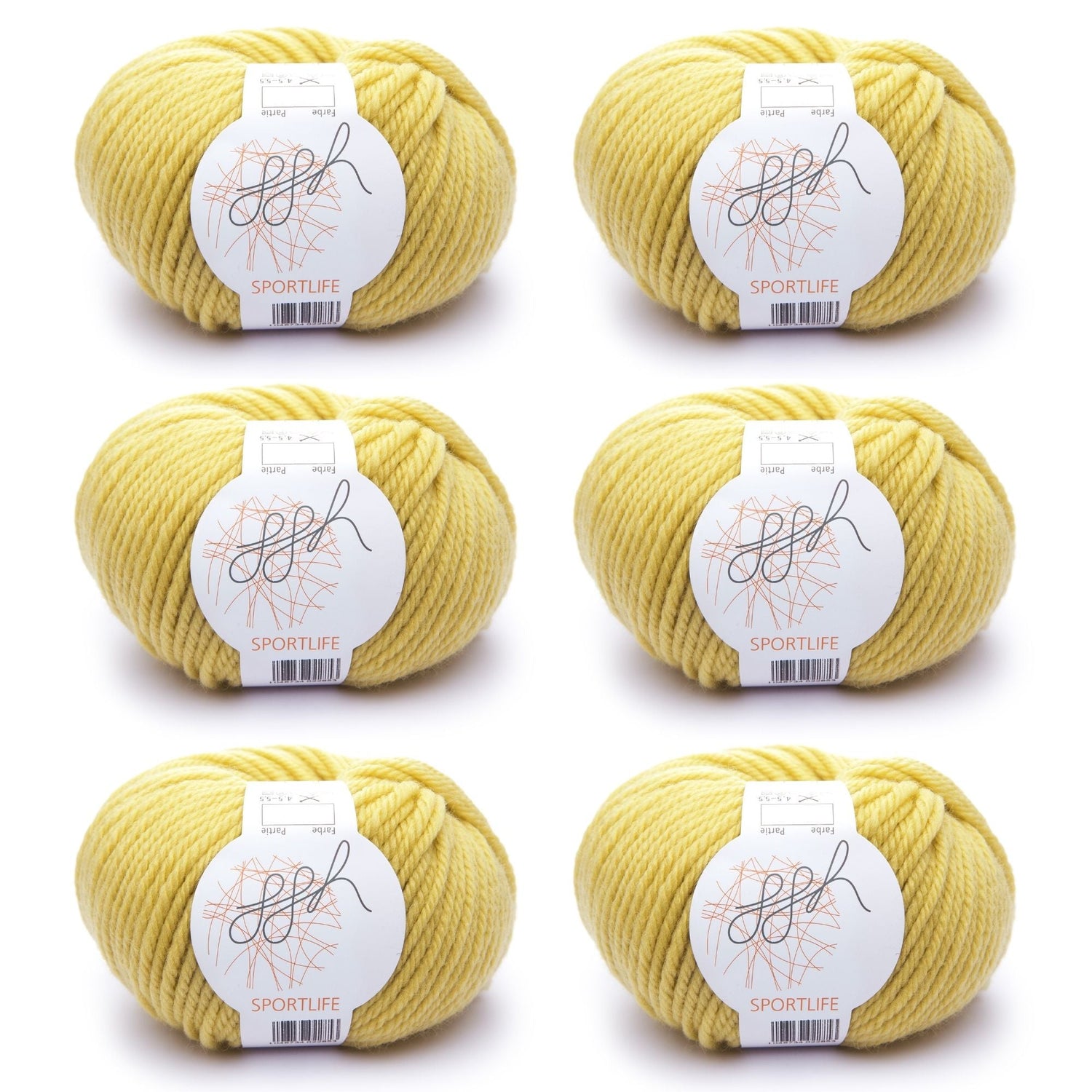 ggh Sportlife Box | Set mit 300g (6x50g) | 048 – Senfgelb - ggh Wolle