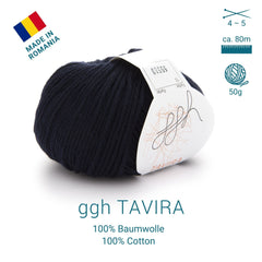ggh Tavira | 100% Baumwolle | 80m/50g | 013 - Marine - ggh Wolle