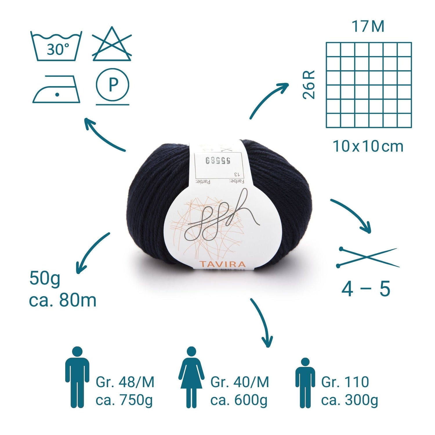 ggh Tavira | 100% Baumwolle | 80m/50g | 013 - Marine - ggh Wolle