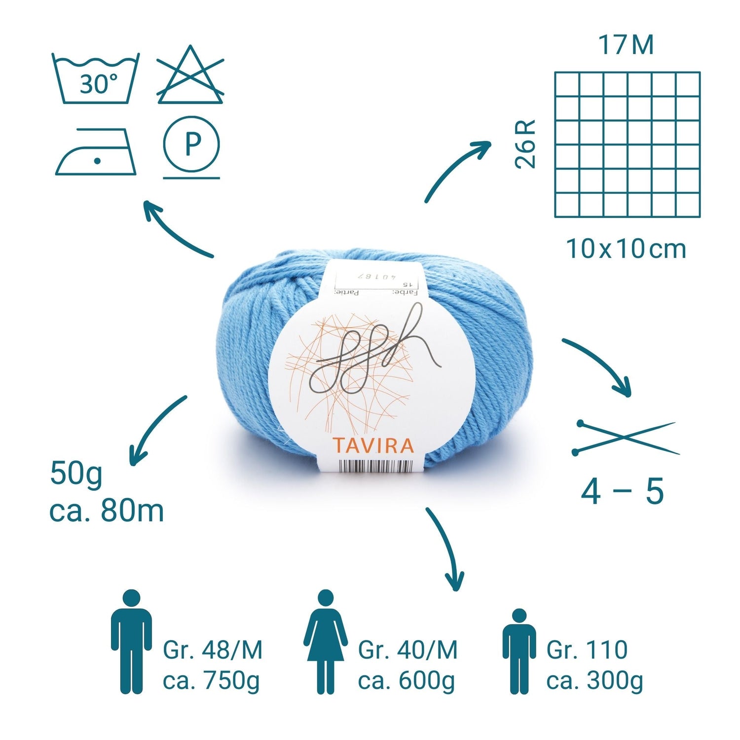 ggh Tavira | 100% Baumwolle | 80m/50g | 015 - Aqua - ggh Wolle