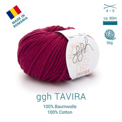 ggh Tavira | 100% Baumwolle | 80m/50g | 028 - Scharlachrot - ggh Wolle