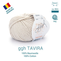 ggh Tavira | 100% Baumwolle | 80m/50g | 032 - Hellbeige - ggh Wolle