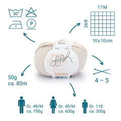 ggh Tavira | 100% Baumwolle | 80m/50g | 032 - Hellbeige - ggh Wolle