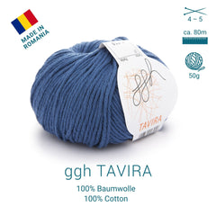 ggh Tavira | 100% Baumwolle | 80m/50g | 037 - Weiches Indigo - ggh Wolle