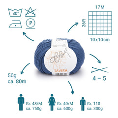 ggh Tavira | 100% Baumwolle | 80m/50g | 037 - Weiches Indigo - ggh Wolle