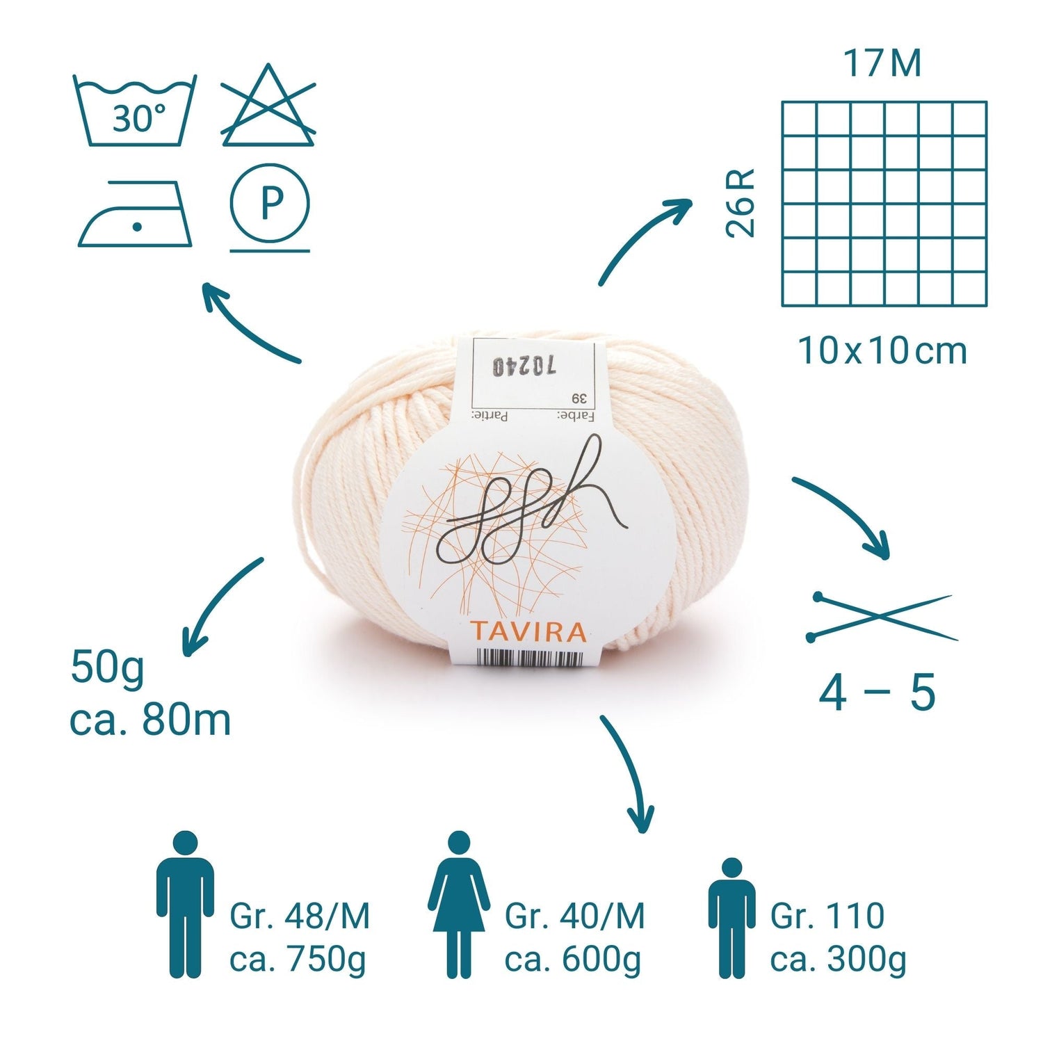 ggh Tavira | 100% Baumwolle | 80m/50g | 039 - Puder - ggh Wolle