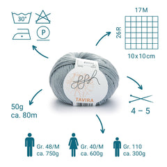 ggh Tavira | 100% Baumwolle | 80m/50g | 041 - Hellgrau - ggh Wolle