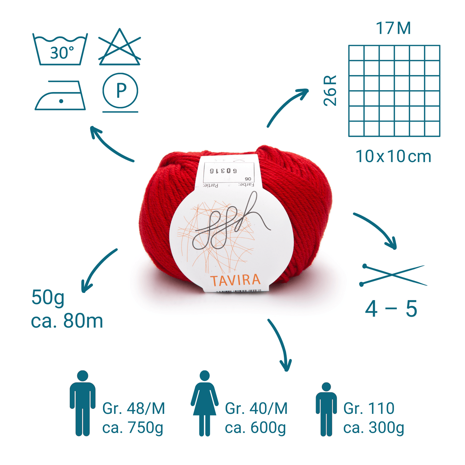 ggh Tavira Box | 300g Set (6x50g) | 006 - Rot - ggh Wolle
